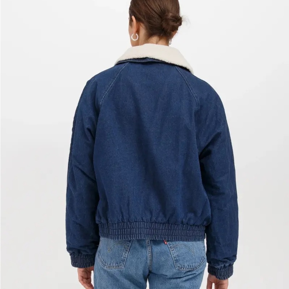 The Mackenzie Denim Bomber With Faux Shearling - Picture 2 of 3
